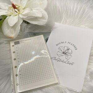 New! PM SIZE AGENDA REFILL PAGES, HOURLY PLANNER  Pack of 40-50 sheets, 6 holes